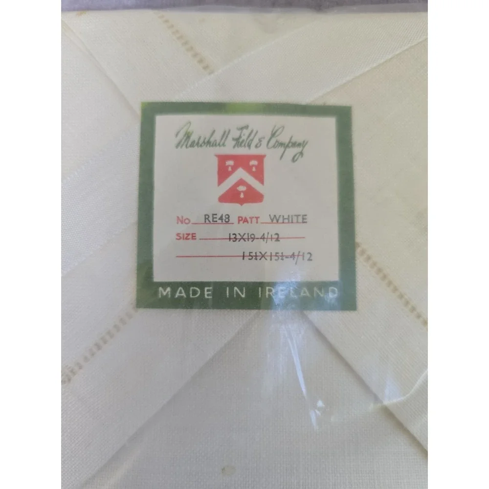 Vtg Marshall Field & Co All Pure Irish Linen Table Placemat Napkin Set Of 4
